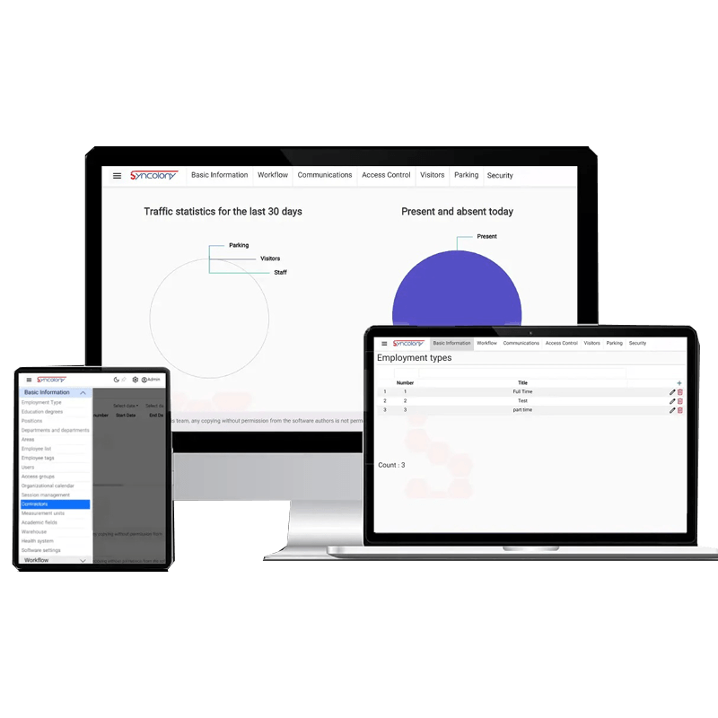 Syncolony Access Control Software Dashboard